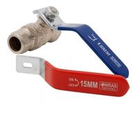 WRAS 22mm C x C Lever Ball Valve - Red & Blue Handle