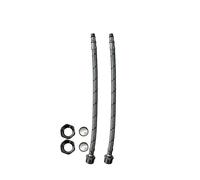 WRAS 2X M10 Flexible Tap Connector Pipe Tails 10mm M x 15mm Compression Hose (300mm) - Durable Flexi - Pack of 2 Flexible Tap Connectors