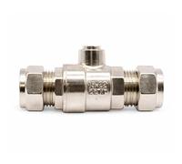 WRAS Approved 15mm Compression x Compression Chrome Full Bore Isolating Valve for Hot & Cold Water