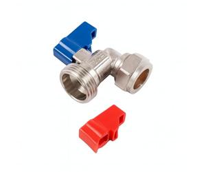 WRAS Approved 15mm x 3/4" BSP Chrome Angle Isolation Valve - Washing Machine Tap & Dishwasher Compression Fitting Connector