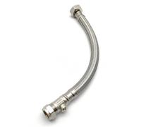 WRAS Approved 22mm x 3/4" x 30cm Flexible Tap Connector with Isolating Valve - Braided Stainless Steel Flexi Hose, Built-in Shut-Off, for Larger Bore Pipework & Cisterns (FTC + ISO)