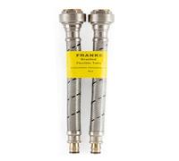 WRAS Approved M12 x 15mm x 300mm Push Fit Monobloc Flexible Tap Hose Pair - Stainless Steel Braided Connector