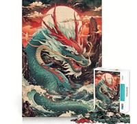 Wrath Of Sea Dragons 1000 Jigsaw Puzzle Cognitive Fun Play Clean Cut Sturdy Components Quiet Time Mind Exercise at Home (38x26cm)