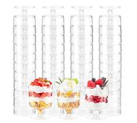 Wrbugukeji 40 Pcs Plastic Desert Cups, 150 ml Plastic Round Dessert Cups, Clear Parfait Appetizer Cup for Pudding Mousse Trifles Appetizers Jelly Tiramisu Parties