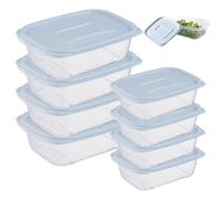 Wrbugukeji 8 Pcs Food Storage Containers with Lids, Bule Food Prep Containers with Lids, Plastic Food Storage for Fridge Work Travel, 1L and 500ML Box