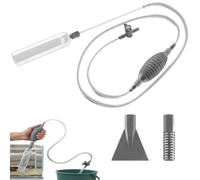 Wrbugukeji Fish Tank Cleaning Kit, 3 Pcs Fish Tank Syphon Pump Kit, 1.7 cm Aquarium Siphon Water Change Kits Fish Tank Cleaners for Regular Water Change Filter Sand Clean (Grey)