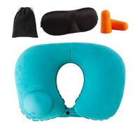 Wrbugukeji Inflatable Neck Pillow, 1 Set Inflatable Neck Pillow for Travel, Press Automatic Necker Pillows, Airplane Pillow Travel Necks Pillows for Plane Cars(Mint Green)