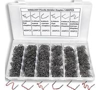 Wrdlosy 1400PCS Plastic Welding Kit with Storage Box, 6 Different Shapes Plastic Welder Staples