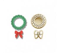 Wreath and Bow Polymer Clay Cutters Set, 25mm, Beige PLA Plastic, Sharp Cutting Edge, 3-Piece Craft Tools, Made in UK, for Ages 14+