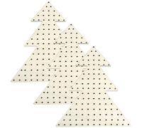 Wreath Boards with Holes 3Pcs Unfinished Wooden Xmas Tree Shape Wreath Frame 11.8x7.9 Decorative DIY Hanging Floral Hoop for Halloween, Christmas Christmas Forms Base
