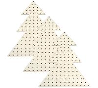 Wreath Boards with Holes 3Pcs Unfinished Wooden Xmas Tree Shape Wreath Frame 11.8x7.9" Decorative DIY Hanging Floral Hoop for Halloween, Christmas