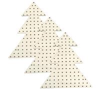 Wreath Boards with Holes 3Pcs Unfinished Wooden Xmas Tree Shape Wreath Frame 11.8x7.9 Decorative DIY Hanging Floral Hoop for Halloween, Christmas
