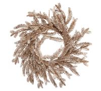 Wreath Christmas Decoration Gold with Glitter Pattern - 50cm
