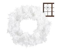 Wreath Christmas,Decorative White Porch Wreath - 16 Inch Artificial Christmas Wreath, Decorative White Holiday Decor Wreath for Indoor and Outdoor Use