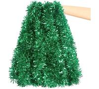 Wreath Decoration Christmas Chunky Tinsel Garland Decorations 2M Green Xmas Garland for Holiday Tree Walll Rail Home Office 3pcs