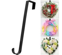 Wreath Door Hanger,12" Wreath Hangers for Front Door Décor,Easter Decorations,Ultra-Thin Over The Door Hooks Organizer for Home,10lbs Metal Door Hanger,Welcome Sign for Front Door Christmas Halloween