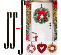 Wreath Door Hanger,12" Wreath Hangers for Front Door Décor,Easter Decorations,Ultra-Thin Over The Door Hooks Organizer for Home,10lbs Metal Door Hanger,Welcome Sign for Front Door Christmas Halloween