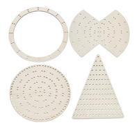 Wreath Form 4Pcs Bow/Triangle/Round/Hollow Round Shaped Wreath Frame with Hole DIY Friendly Wooden Making Supplies for Christmas, Halloween & More