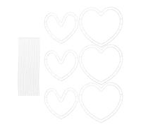 Wreath Frame 6 Set Plastic Heart Shaped for DIY Flower Wreath Making | White Finish, Floral Arrangement Holder, Versatile Use for Weddings and Parties