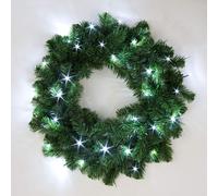 (Wreath, Green with Ice White LEDS) Christmas Garlands and Wreaths - Many Styles