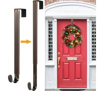 Wreath Hanger,Adjustable Length 14.9-25 Inch Metal Door Hanger,Wreath Hanger for Front Door 20 lbs Larger Christmas Wreaths Decorations Hook