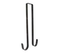 Wreath Hanger Double Sided Metal Hook Over The Door Wreath Hook Heavy Duty Holder Wreath Hanger for Front Door Christmas Decorations Bags (Black)