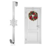 Wreath Hanger for Front Door,Christmas Wreath Hanger, Door Wreath Hanger Over The Door 38 cm Metal Silver Hanging Hooks for Christmas Party Decor Home Office Wall Wreaths Decor