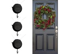 Wreath Hangers for Front Door - (Black - 3 Pack) Damage Free Hanging - ZIPNHANG: Adjustable Door Hanger. Christmas Wreath & Decor Hanger for Front Door. Hooks for Hanging on Glass Doors, Screen Doors