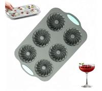 Wreath Ice Mold,Christmas Holiday Wreath Ice Cube Mold, Mini Donut Silicone Molds,6 DIY Mini Cake Pan Bakeware,Holiday Chocolate Dessert Baking Molds for Cakes,Soap,Cocktails