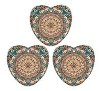 Wreath Mandala Flower Car Air Freshener, 3 Pcs Love form Hanging Air Freshener Cards, Long Lasting Fragrance Scented Cards for Car, Home, Office White-style