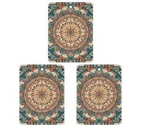 Wreath Mandala Flower Car Air Freshener, 3 Pcs Square Hanging Air Freshener Cards, Long Lasting Fragrance Scented Cards for Car, Home, Office Black-style