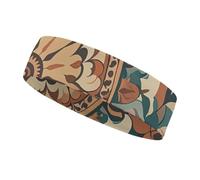 Wreath Mandala Flower Headbands for Women & Men Sports Headband, Fits All Head Sizes, Ultra Absorbent & Non-Slip Sweatband for Running, Yoga, Gym