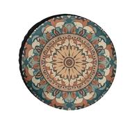 Wreath Mandala Flower Spare Tire Cover, 26inch Oxford Wheel Protector Travel Accessories, Waterproof Dustproof Wheel Tire Covers for RV Jeep SUV Camper Truck