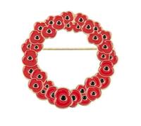 Wreath Red Poppy Badges and Pins 2025 Lest We Forget Remembrance Day British Military Army Veteran