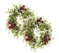 Wreath Ring Candle Rings: Pillar Candle Wreaths Multi Silk Cloth Kitchen Counter Storage Dining Table Service Workshop Bench Layout Craft Project Setup Wedding Party Display, 2 PCS