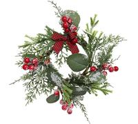 Wreath Rings - Christmas Table Centerpieces, Fireplace Shelf Accent, Vivid Fabric Greenery, Light Source Framing Function, Festive Arrangement, Perfect for Living Room Adornment