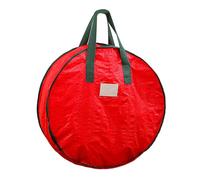 Wreath Storage Bag - Woven PE 90x90x21cm | Waterproof Dust Protective Organizer | Sturdy Handle Holiday Decor Storage Case Under Bed Garage Home Organization Solution For Christmas Wreaths