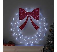 Wreath with 60 LEDs Cold white 76 x 76 x8.5 cm Acrylic