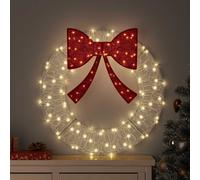 Wreath with 60 LEDs Warm white 76 x 76 x8.5 cm Acrylic