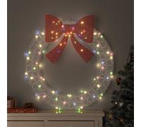 Wreath with 80 LEDs Multicolour 92 x 92 x 9.5 cm Acrylic