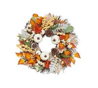 Wreaths for Front Door Fall Harvest Front Door Wreath Ornament Halloween Handmade Artificial Maple Leaves Accessories Spring Porch Decor(Diameter 50cm)