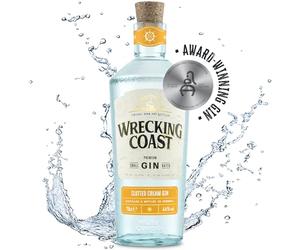 Wrecking Coast Clotted Cream Gin, Cornish Flavoured Gin, 70cl, 44% ABV | London Dry Gin style, smooth creamy mouthfeel, fresh Cornish cream, juniper led, gin gift, cocktails, neat, tonic or over ice