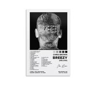 WREHEHQOWRN Chris Brown Album Breezy Posters Aesthetic Vintage Wall Art Canvas Poster Decorative Painting Living Room Bed Room Decor 20x30inch(50x75cm) Unframe-style
