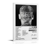WREHEHQOWRN Chris Brown Album Breezy Posters Aesthetic Vintage Wall Art Canvas Poster Decorative Painting Living Room Bed Room Decor 08x12inch(20x30cm) Frame-style