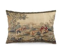 Wreioau Aubusson Antique French Tapestry Throw Pillow Case Rectangle Lumbar Decorative Pillow Cover Home Decor for Living Room Sofa Car Cozy Cushion Cover 12"X 20"