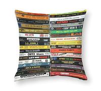 Wreioau Old 80s 90s Hip Hop Tapes Throw Pillow Case Square Cozy Pillow Cover Home Decor for Living Room Sofa Car Cushion Cover 18"X 18"