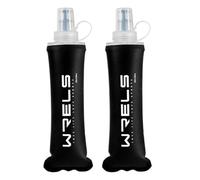 WRELS 2x 250ml Soft Flask Running Water Bottles,TPU BPA Free Collapsible Lightweight Soft Water Bottle for Running Vest & Outdoors