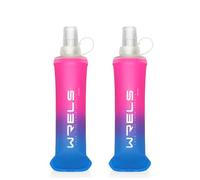 WRELS 2x 250ml Soft Flask Running Water Bottles,TPU BPA Free Collapsible Lightweight Soft Water Bottle for Running Vest,Flexible Sports Bottle for Outdoors