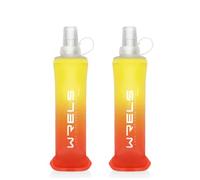 WRELS 2x 250ml Soft Flask Running Water Bottles,TPU BPA Free Collapsible Lightweight Soft Water Bottle for Running Vest,Flexible Sports Bottle for Outdoors