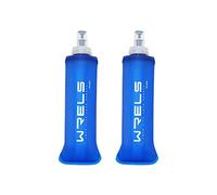WRELS Collapsible Soft Flask Running Water Bottle for Running Vest BPA-Free Sports Water Bottle for Hiking Cycling and Traveling,Camping(250ml-2 Packs)